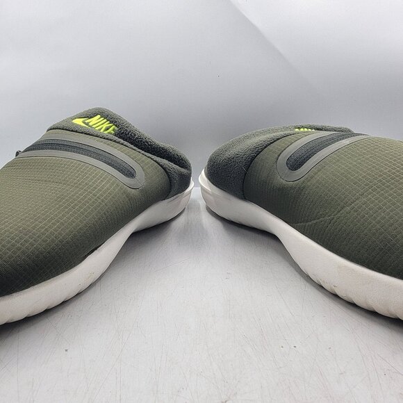 Nike Burrow Mens 13 Slides Sandal Cargo Khaki Volt Green Casual DJ3130-300 - Picture 3 of 13